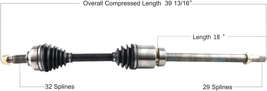 NI-8539 - Front Passenger Side CV Axle Shaft