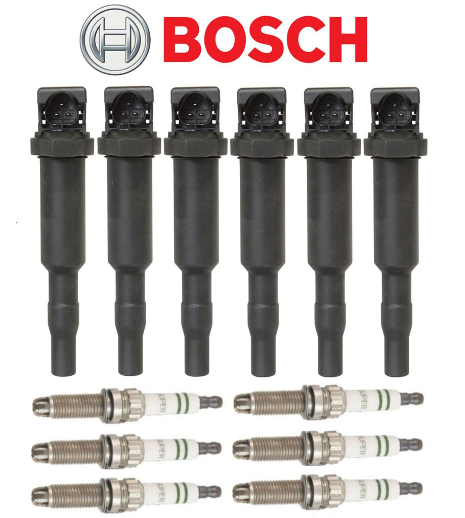 Ignition Coil + Spark Plugs High Power (6Sets) OEM Bosch BMW 07-16