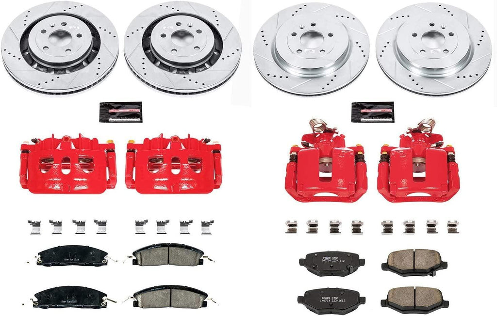 Power Stop KC6375 Front and Rear Z23 Evolution Sport Performance Brake Kit with Caliper, 1 Pack
