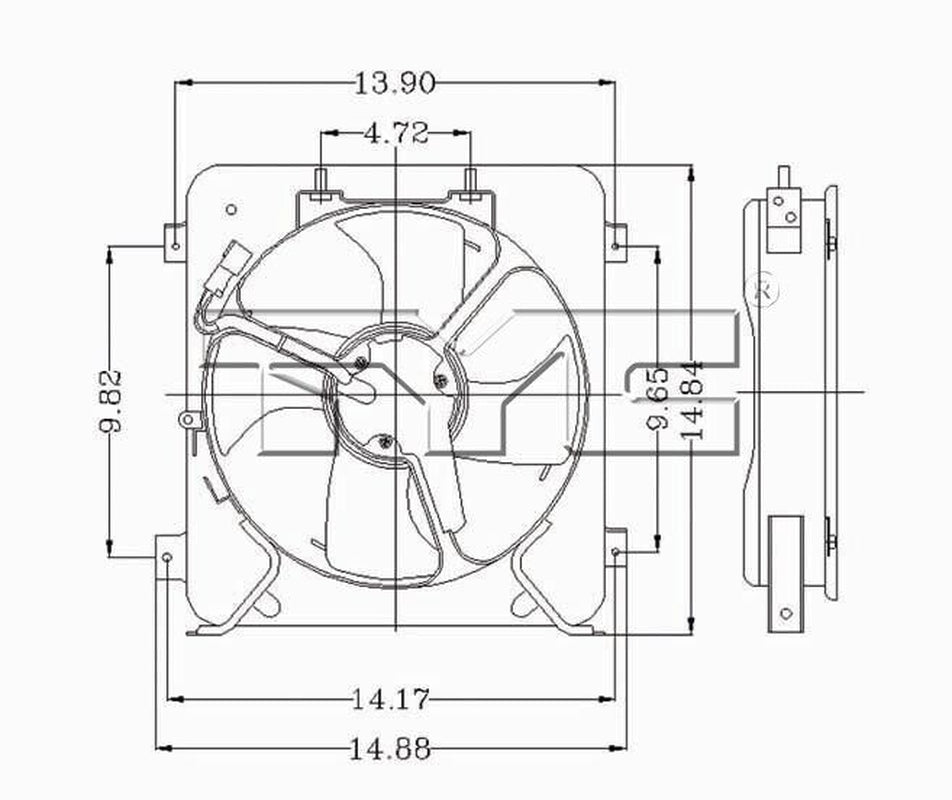 TYC A/C Condenser Fan Assembly for 1999-2000 Civic 610280