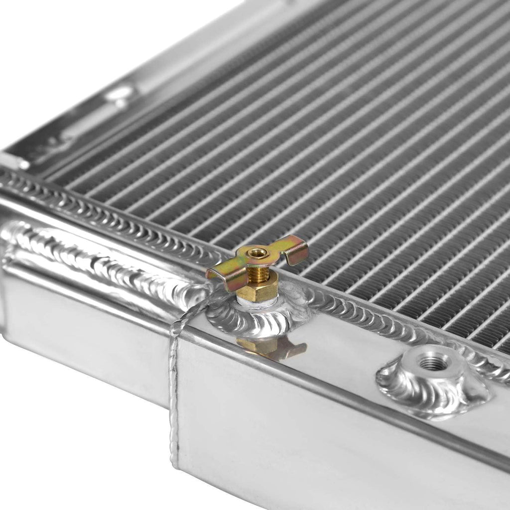 3 Core Manual Transmission 24" Passenger/Right Side Radiator Compatible with Ford Mustang V8 1967-1970