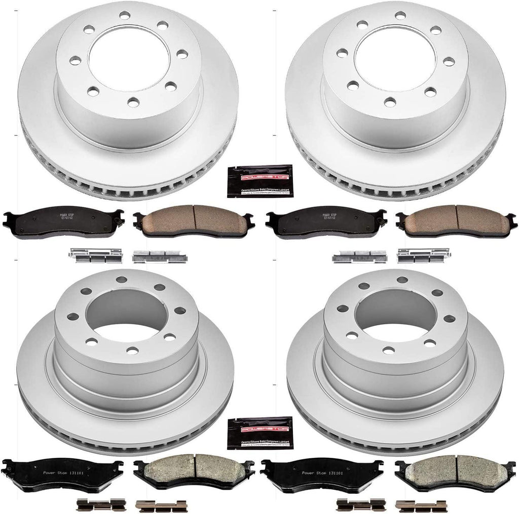 CRK5468 Coated Brake Rotor & Ceramic Brake Pads- Front & Rear