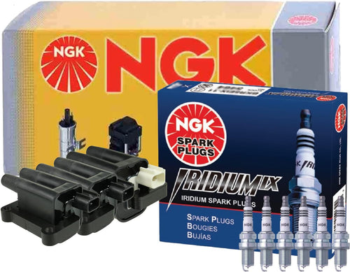 NGK DIS Ignition Coils & 6 Iridium IX Spark Plugs Kit for Mitsubishi Montero