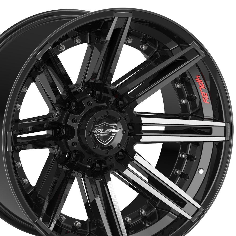 20x10 4PLAY Wheel for Chevy-GMC 4P08 Brushed Black Rim - greatparts