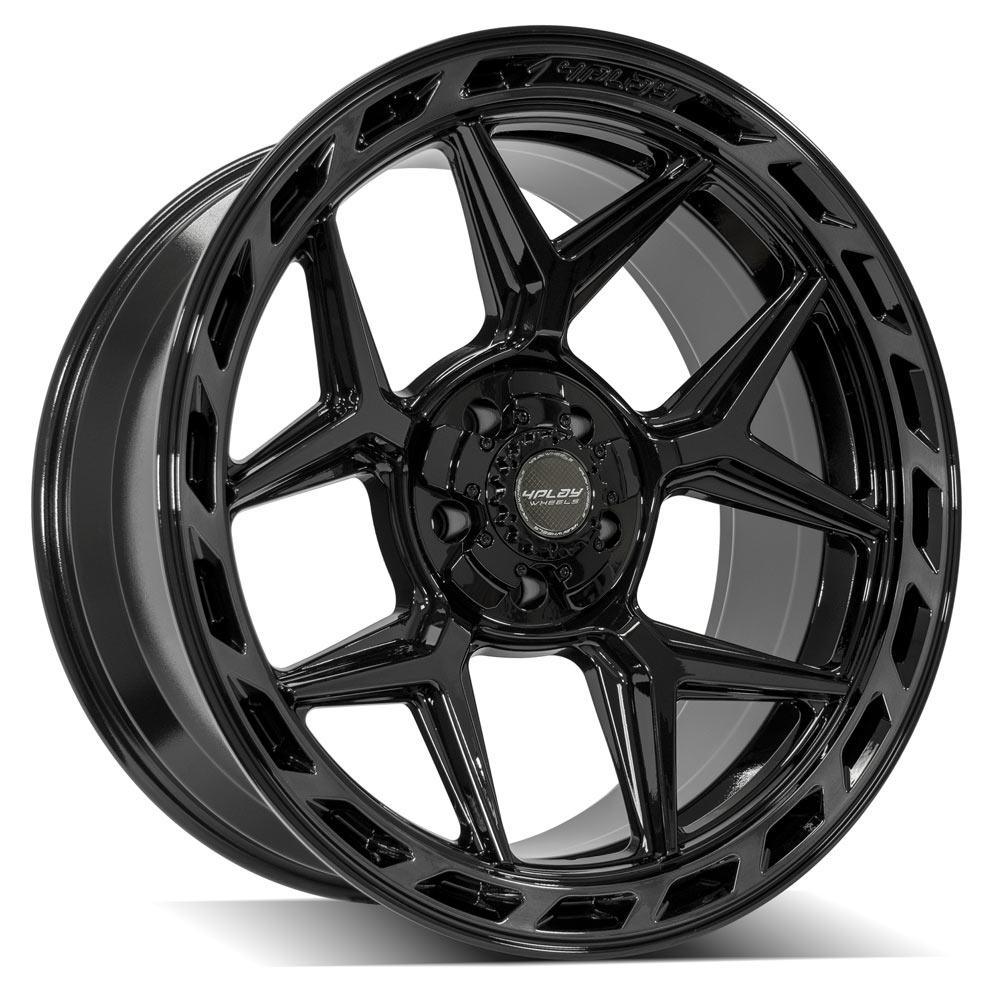 22" 4PLAY GEN3 Wheel fits Ram-Dodge-Jeep-GM-Ford - 4P55 Brushed Black 22x10 - greatparts