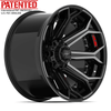 22x10 4PLAY Wheel for GM-Ford-Dodge-Hummer 4P80R Brushed Black Rim - greatparts