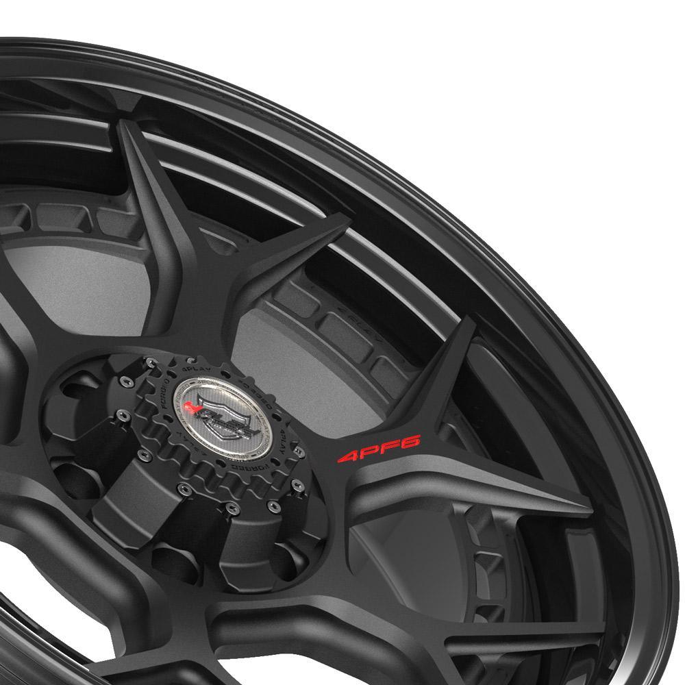 20x9 4PLAY Wheel for GM-Ford-Lincoln-Nissan-Toyota 4PF6 Gloss Black Barrel w/Mat - greatparts