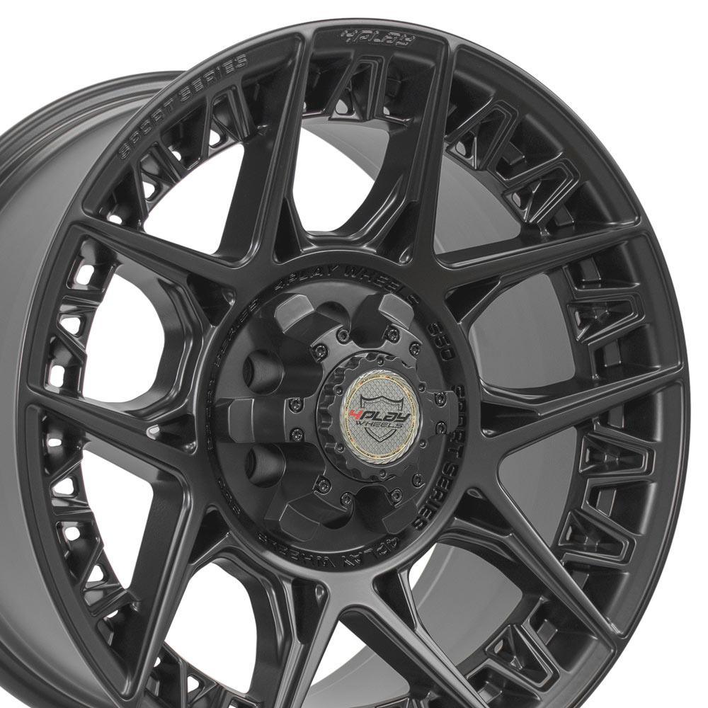 18x9 4PLAY Wheel for GMC-Ford-Chevy 4PS50 Satin Black Rim - greatparts