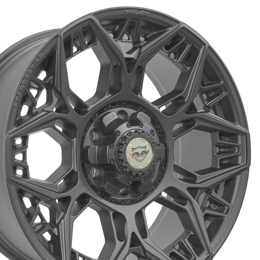 20x9 4PLAY Wheel for GMC-Ford-Chevy 4PS60 Satin Black Rim - greatparts