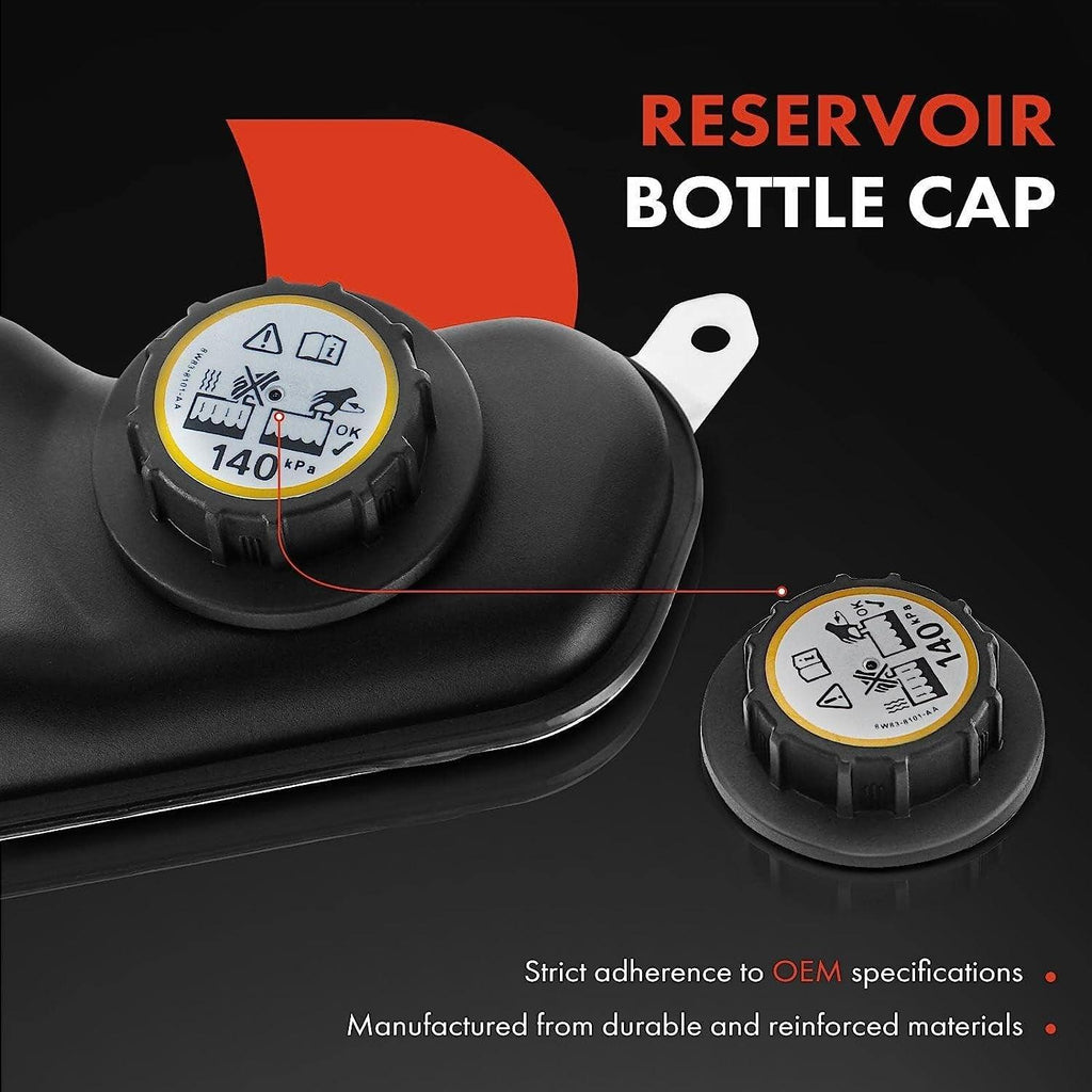 A-Premium Coolant Recovery Overflow Reservoir Tank with Sensor & Cap Compatible with Jaguar S-Type 00-08, Super V8 05-07, Vanden Plas 04-09, XF 09-10, XFR 2010, XJ8 04-09, Replace# C2Z13764, XR818921