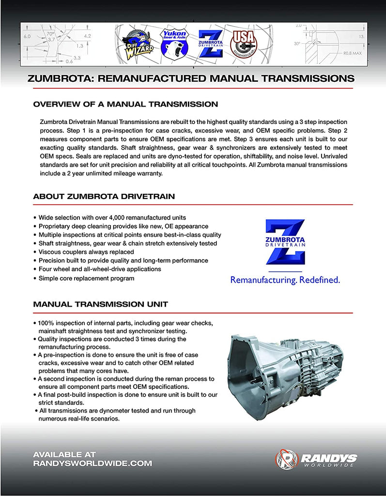 Manual Transmission Bearing Kit ZF542 with Synchro'S ZMBK300ZFWS