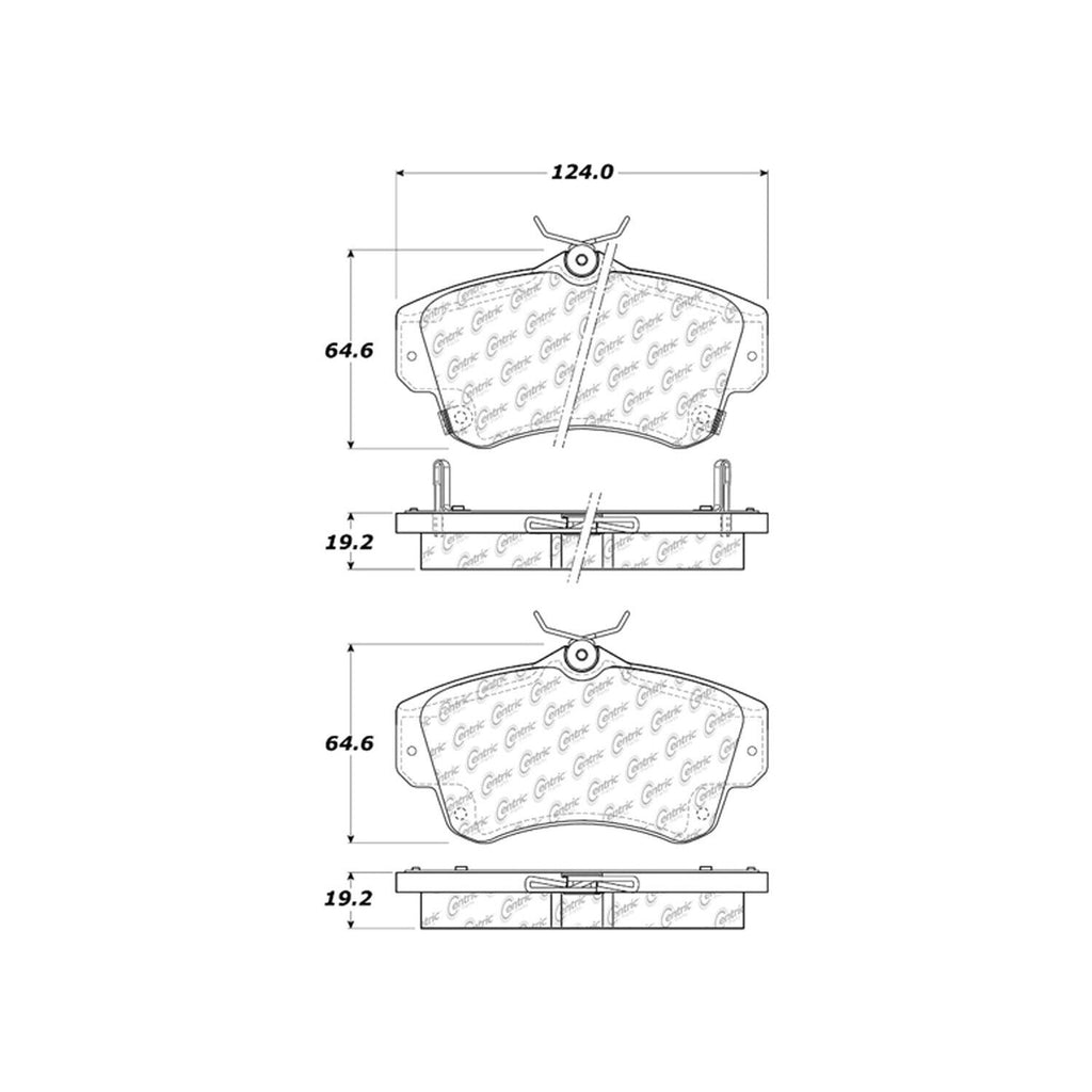 Centric Front Disc Brake Pad for PT Cruiser, Neon (103.08410)