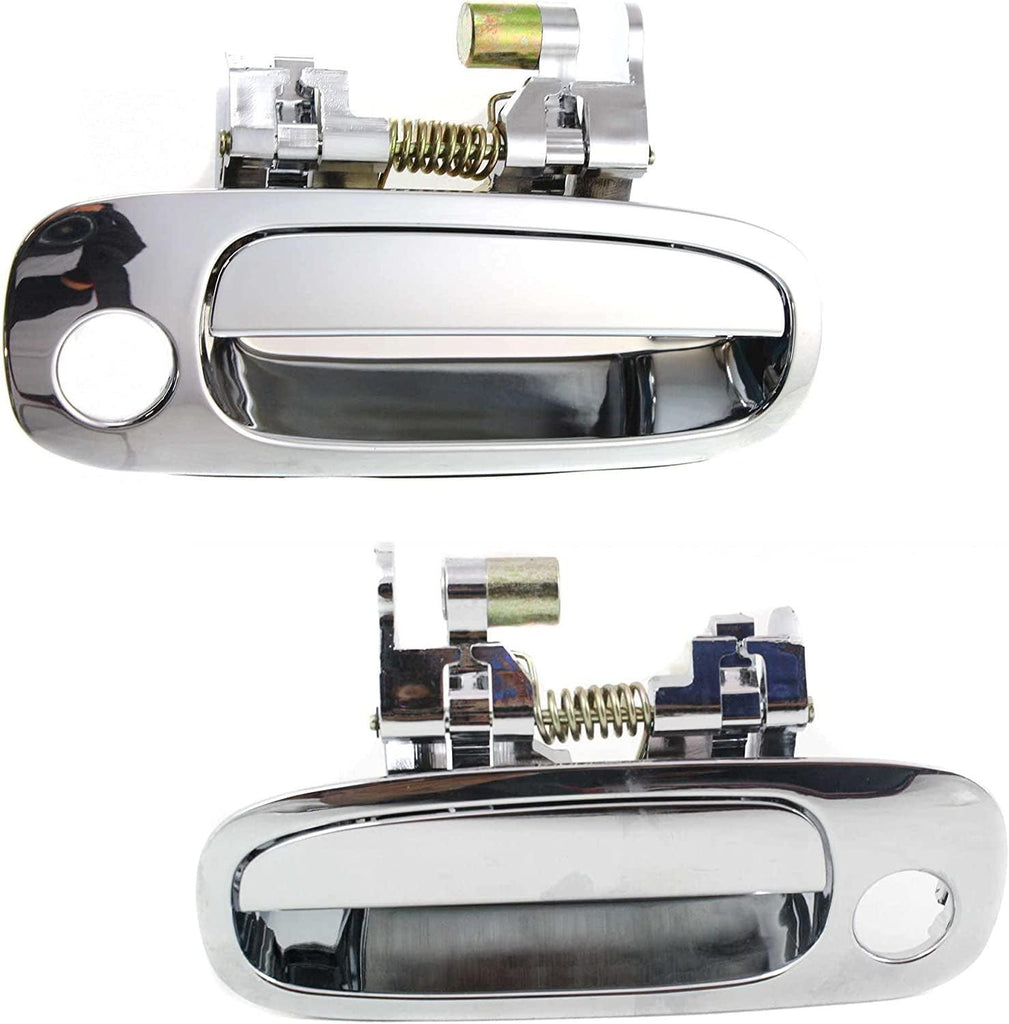 Aftermarket Front Exterior Door Handle Compatible with 1998-2002 Toyota Corollachevrolet Prizm, Set of 2, Driver and Passenger Side, Chrome