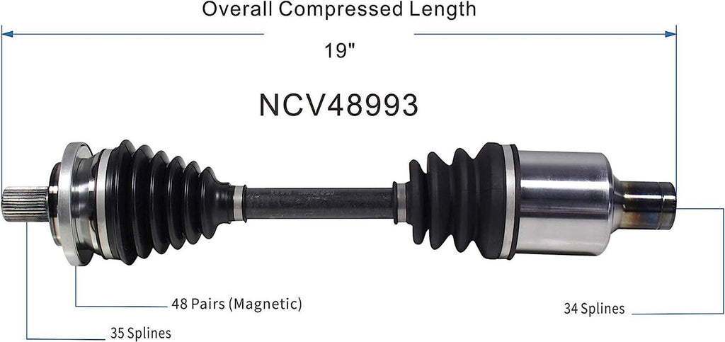 NCV48993 CV Axle Shaft Assembly - Left Front (Driver Side)