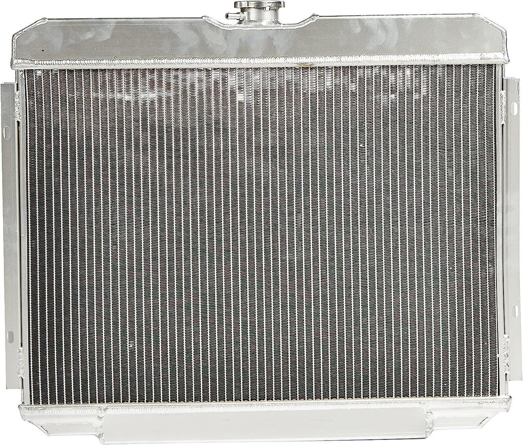 RA-FM67-3 3-Row Tri Core Aluminum Racing Radiator Compatible with 67-70 Mustang/Cougar XR7, 1969 Fairlane/Ranchero, 24" X 16.25" X 2.25", 1.50" Inlet / 1.75" Outlet