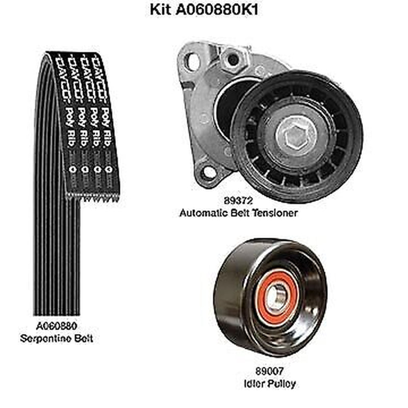 Dayco Serpentine Belt Drive Component Kit for Fusion, Milan A060880K1