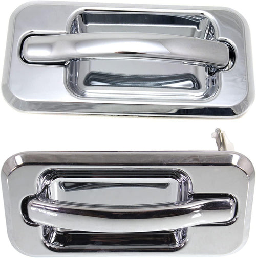 Exterior Door Handle Set of 2 Compatible with 2003-2009 Hummer H2 Rear, Driver and Passenger Side
