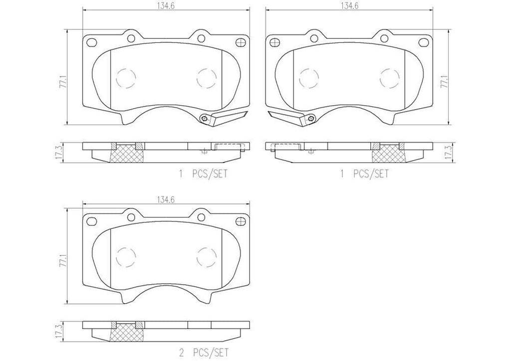 Front Disc Brake Pad Set for Tacoma, GX460, 4Runner, FJ Cruiser+More (P83066N)