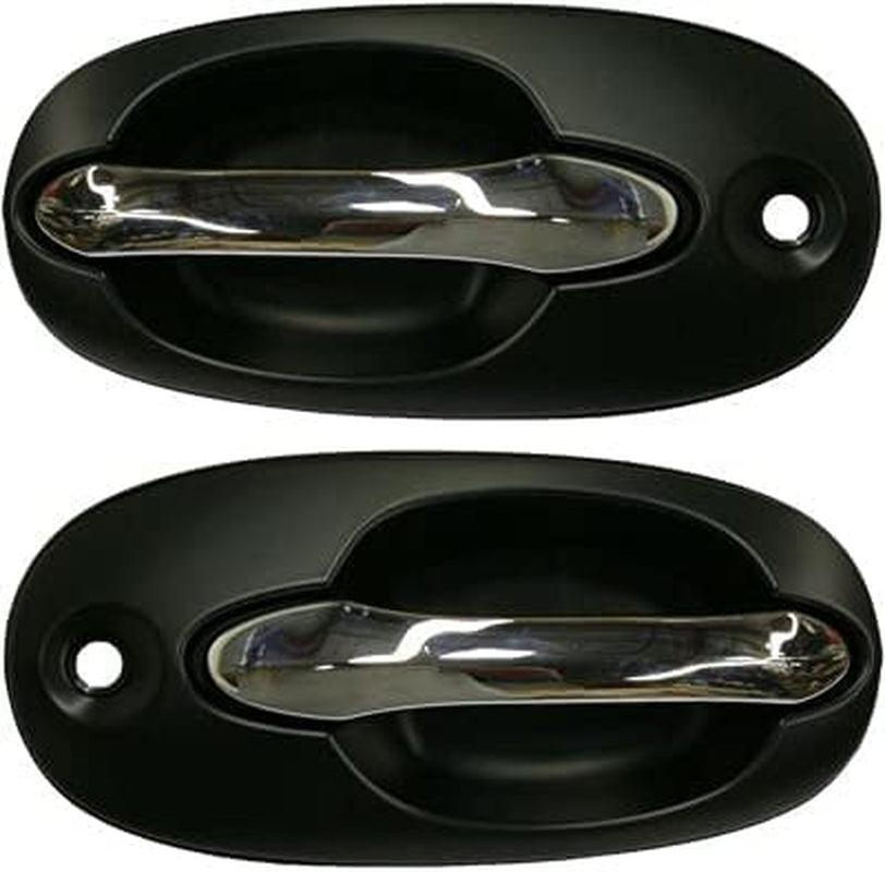 Front Exterior Door Handle Set of 2 Compatible with 2002-2005 Kia Sedona Chrome Lever with Primed Bezel Driver and Passenger Side