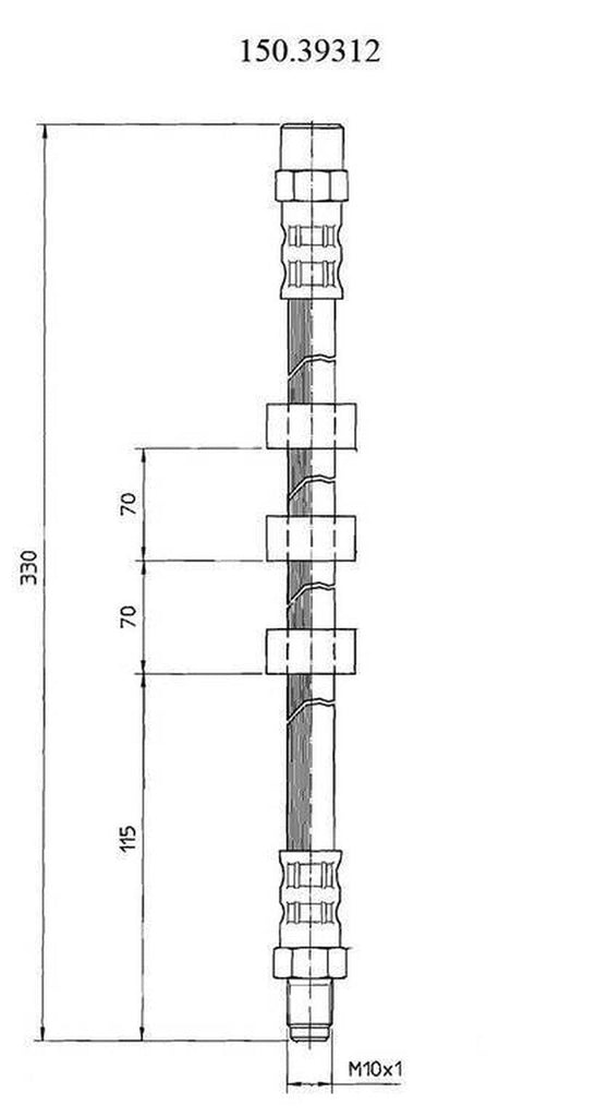 Centric Brake Hydraulic Hose for Volvo 150.39312