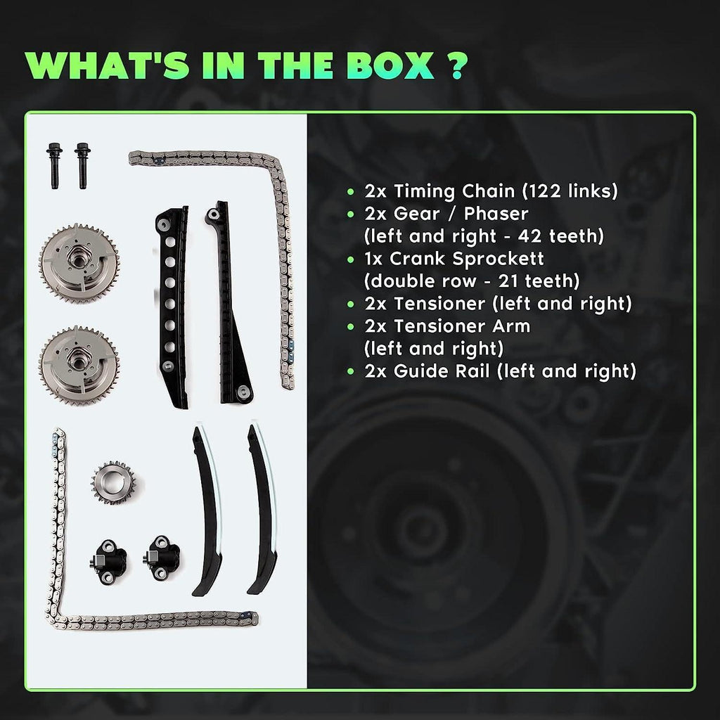 TK6068 Engine Timing Chain Kit Sets Replaces for Ford for Lincoln Expedition F-150 F-250 Super Duty F-350 Super Duty Navigator Mark LT 5.4L 4.6L