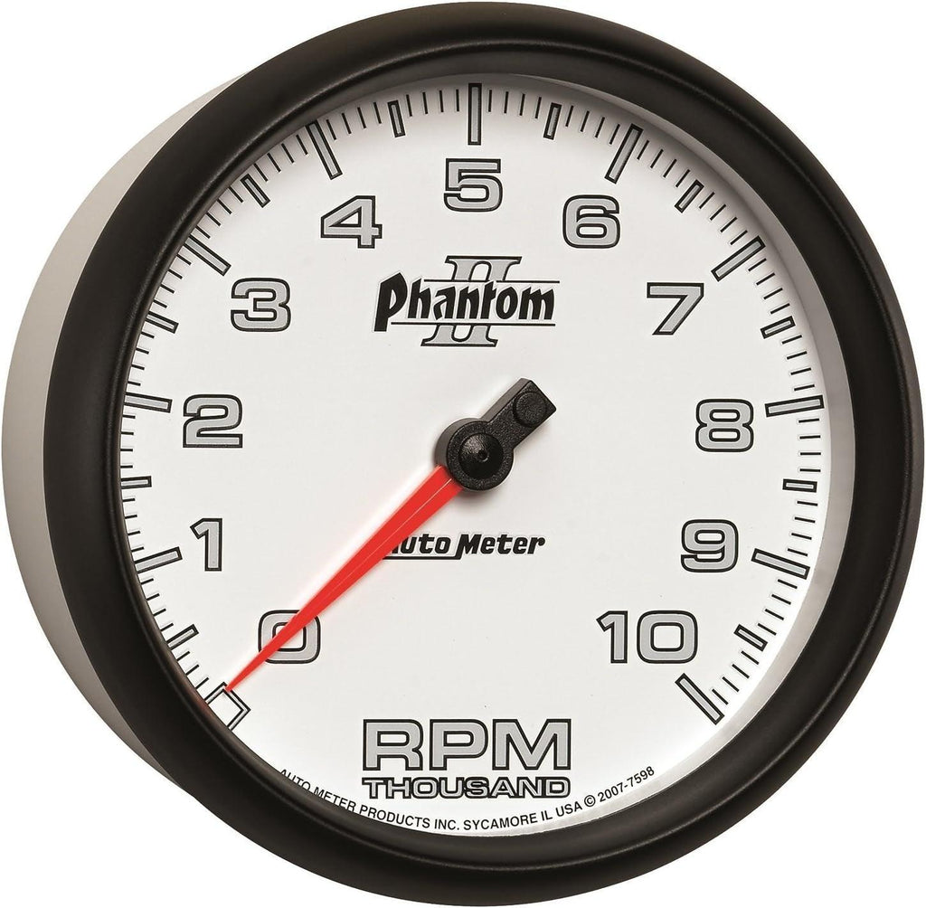 7598 Phantom II 5" 10000 RPM In- Dash Tachometer Gauge