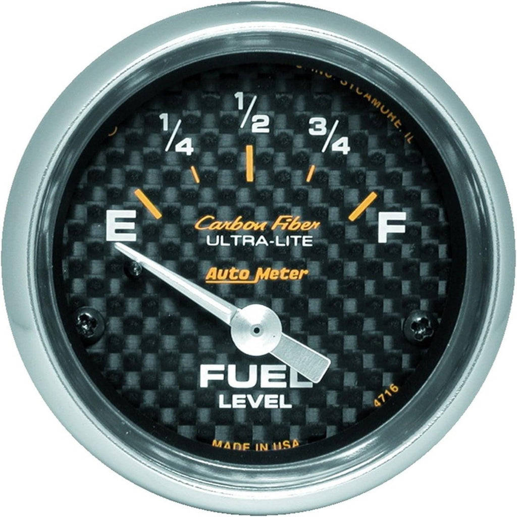 Auto Meter 3262 4716 Carbon Fiber Electric Fuel Level Gauge