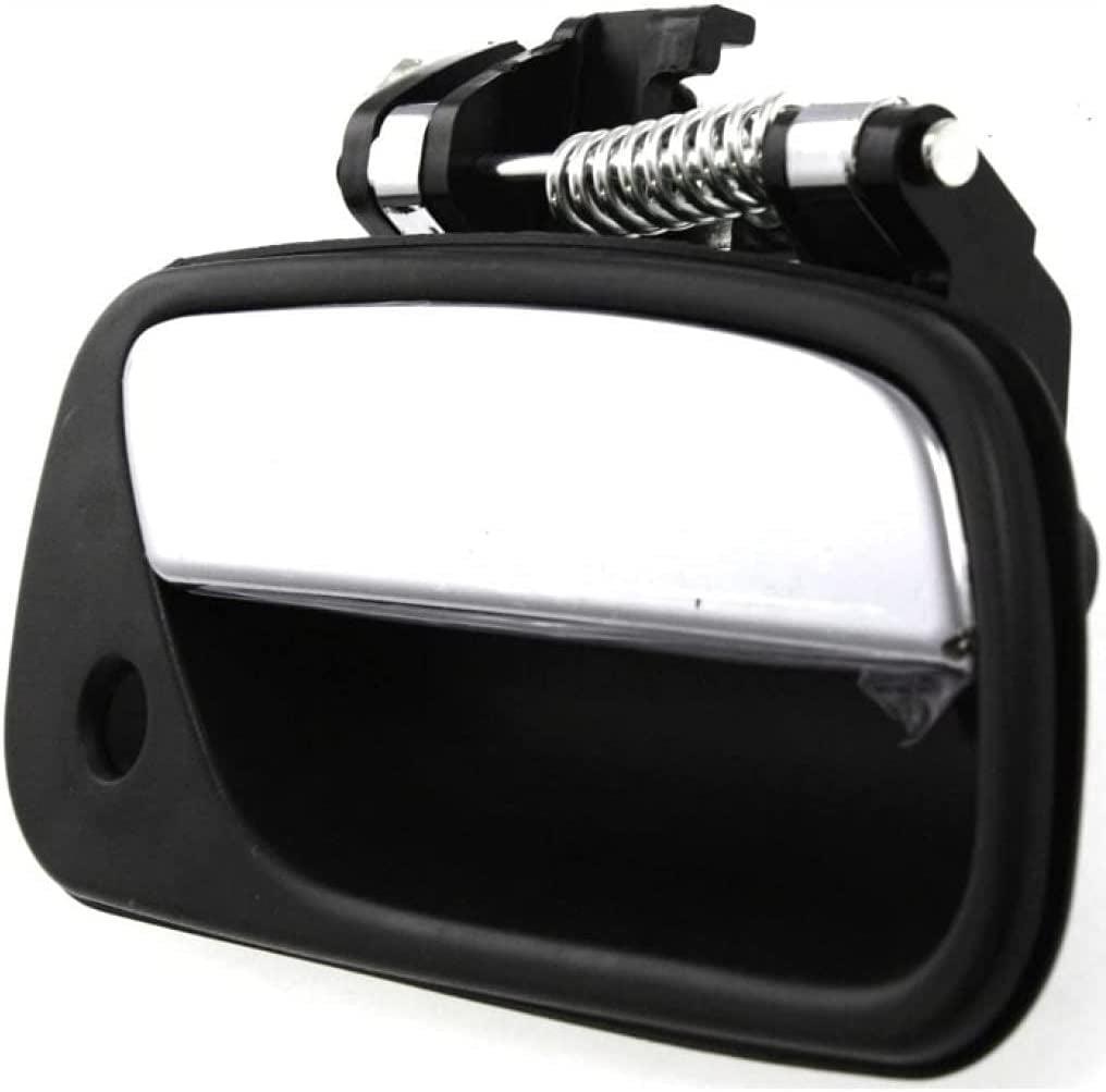 Compatible with Toyota T100 Exterior Door Handle Front, Passenger Side Black Bezel with Chrome Lever (1993-1998) | with Key Hole | Trim:All Submodels | TO1311135 | 6921034020