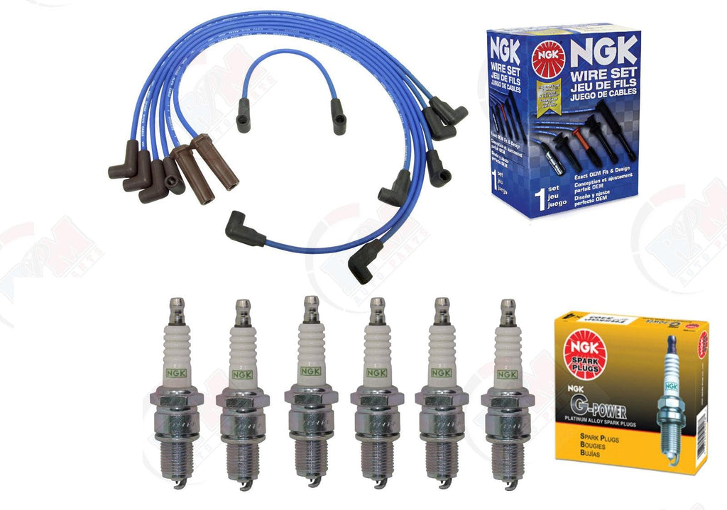 NGK PLATINUM Spark Plugs & NGK Wire Set (FOR 1992-1995 Chevrolet GMC 4.3L V6 )