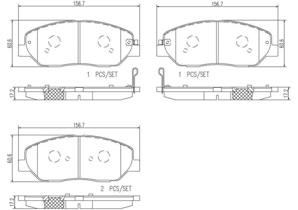 Brembo Front Disc Brake Pad Set for 09-11 Genesis (P30072N)