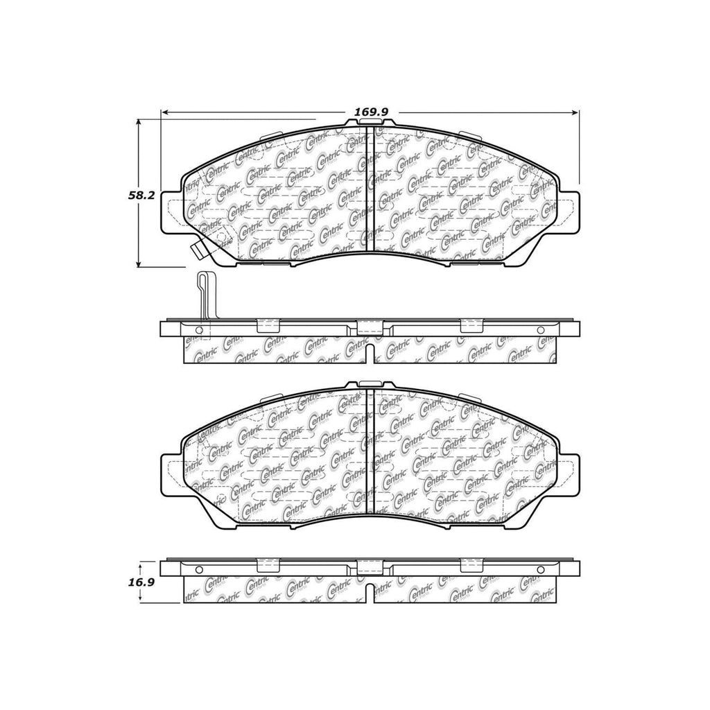 Centric Front Disc Brake Pad for Pilot, MDX, RLX, Ridgeline, ZDX (105.13780)