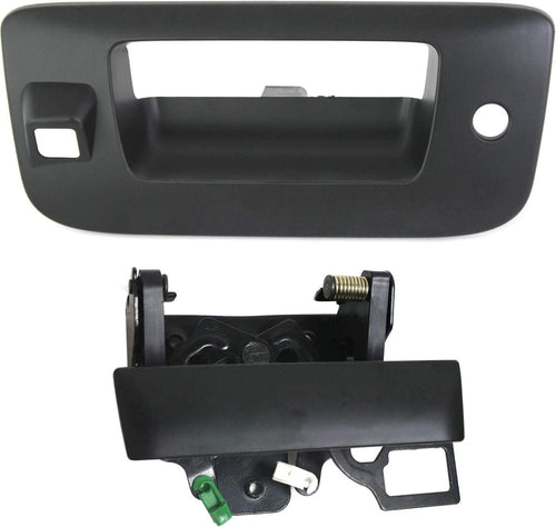 Tailgate Handle Compatible with CHEVROLET Silverado/Sierra 2007-2014 Tailgate Handle Set of 2 with Bezel outside Primed with Keyhole
