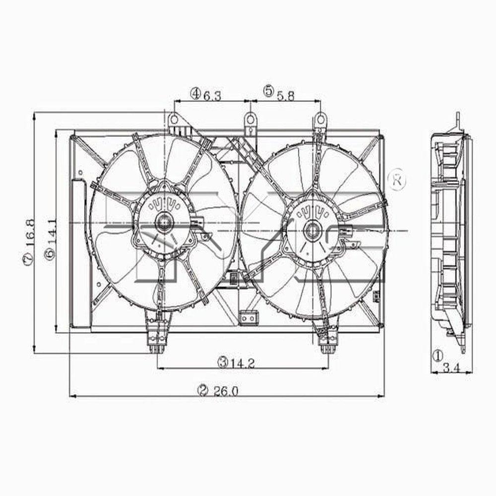 Dual Radiator and Condenser Fan Assembly