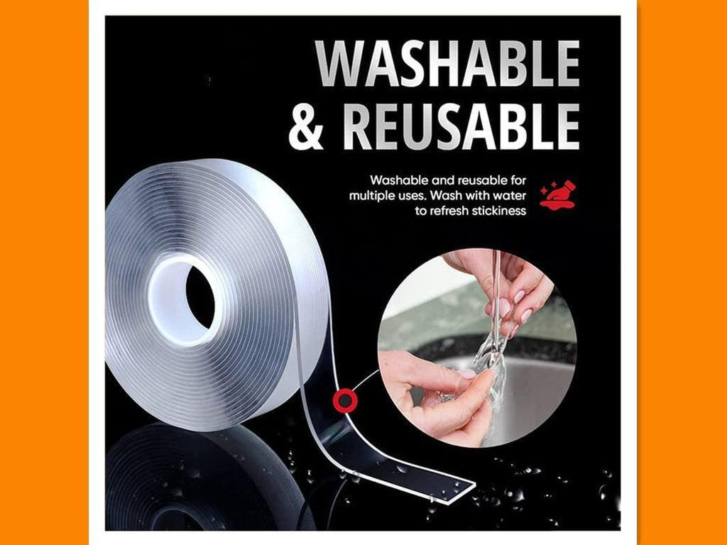 GEMVICADXP Double Sided Adhesive Tape Household Multi-Purpose Removable Instaation Tape, Used for Poster Carpet Tape, Reusable Solid Wa Tape, Transparent Adhesive