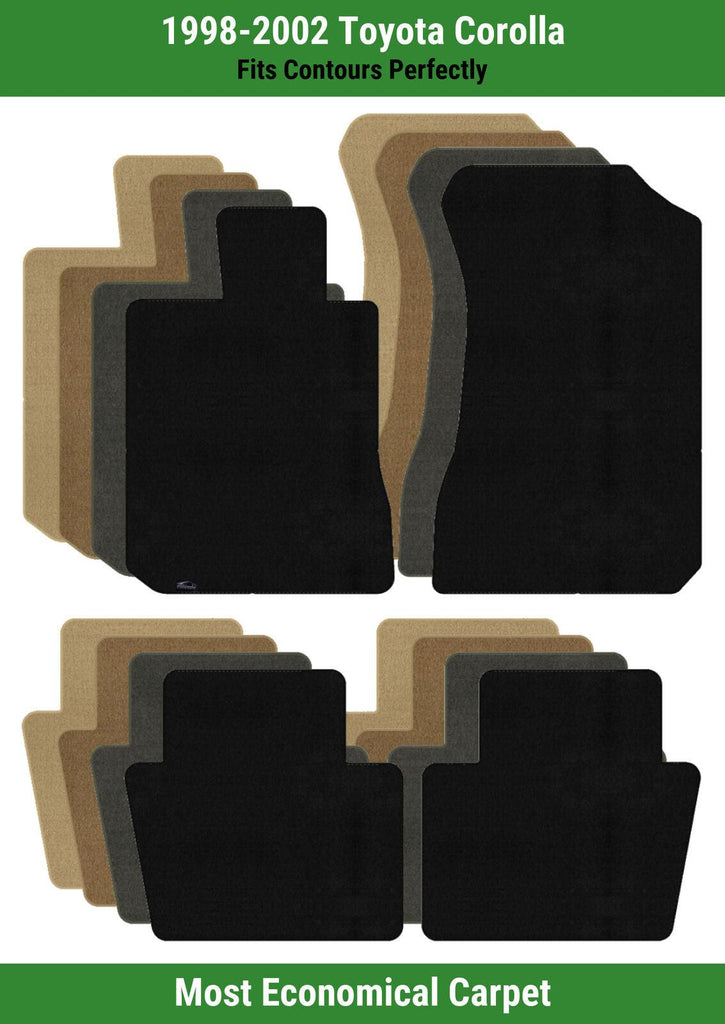 Lloyd Velourtex Front & Rear Row Carpet Mats for 1998-2002 Toyota Corolla