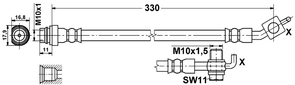 ATE Brake Hydraulic Hose for Volvo 331197