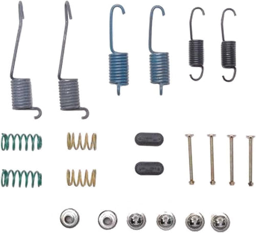 Professional 18K1609 Rear Drum Brake Hardware Kit with Springs, Pins, Retainers, and Caps