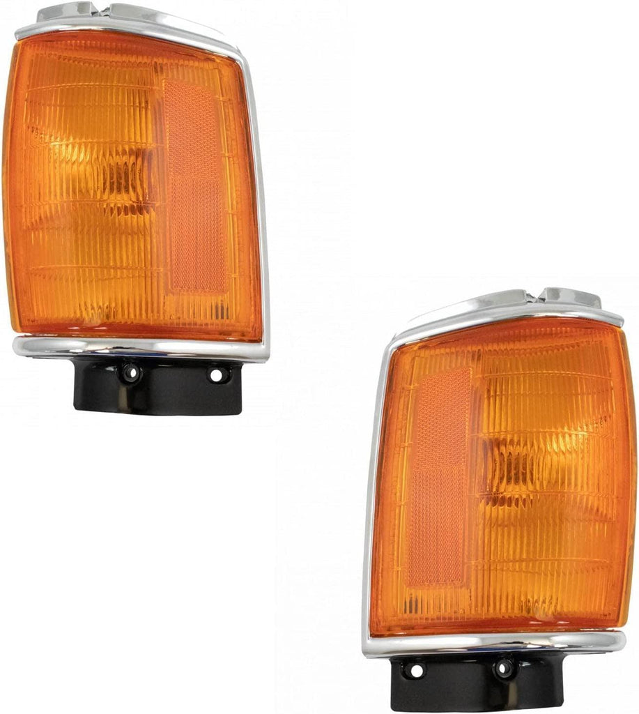Chrome Corner Side Marker Parking Light Lamp Pair Set for 84-86 4Runner Pickup