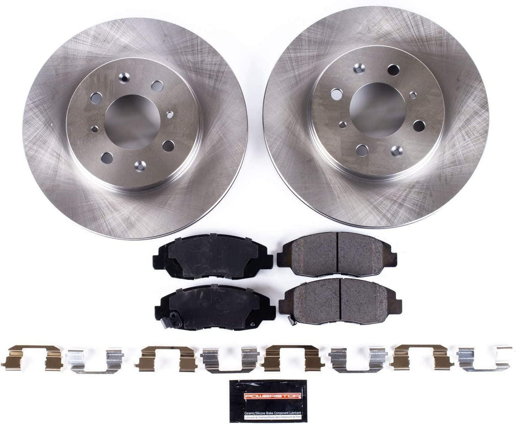 Front KOE690 Stock Replacement Brake Pad and Rotor Kit Autospecialty