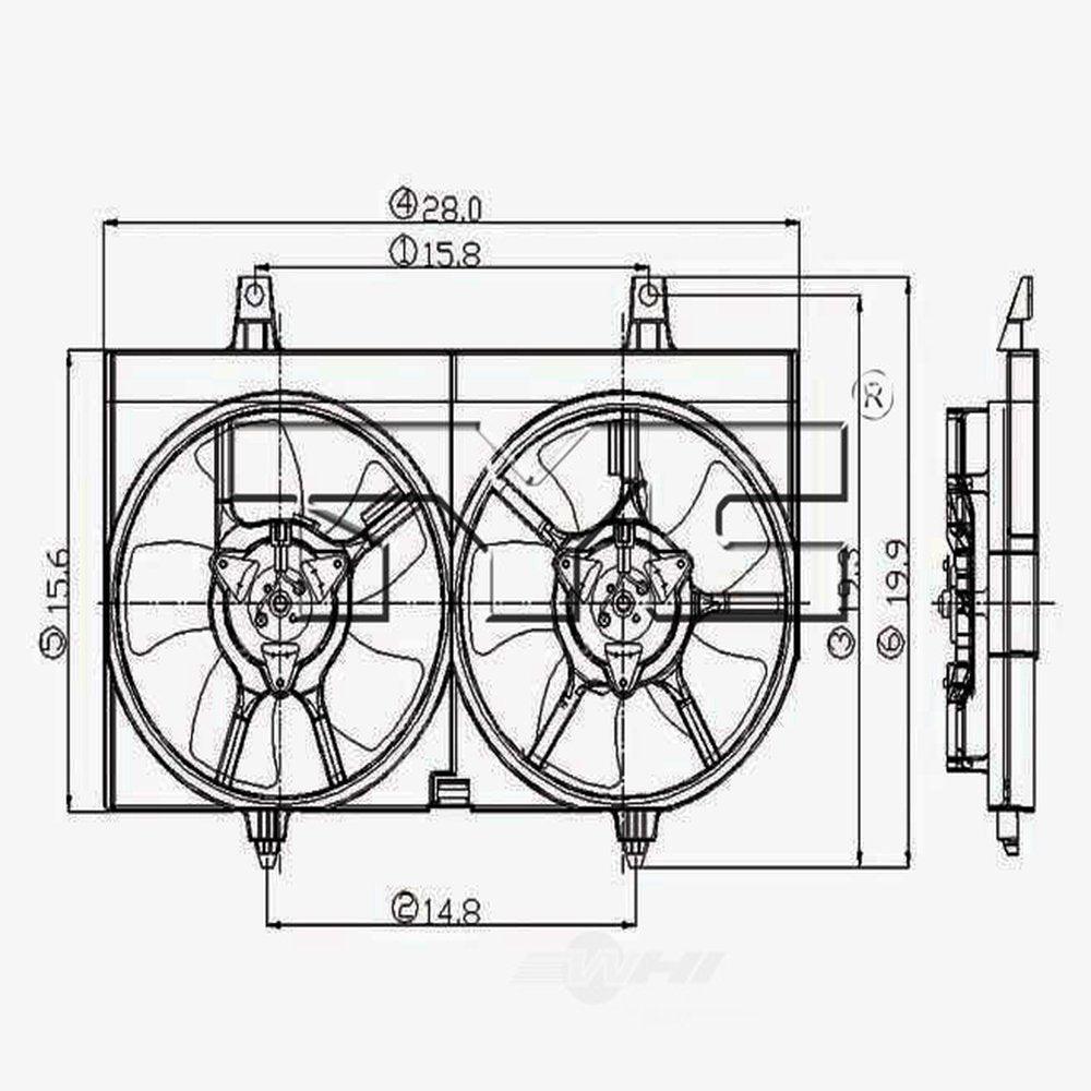 TYC 620710 Dual Radiator and Condenser Fan Assembly Fits 2003 Nissan Maxima