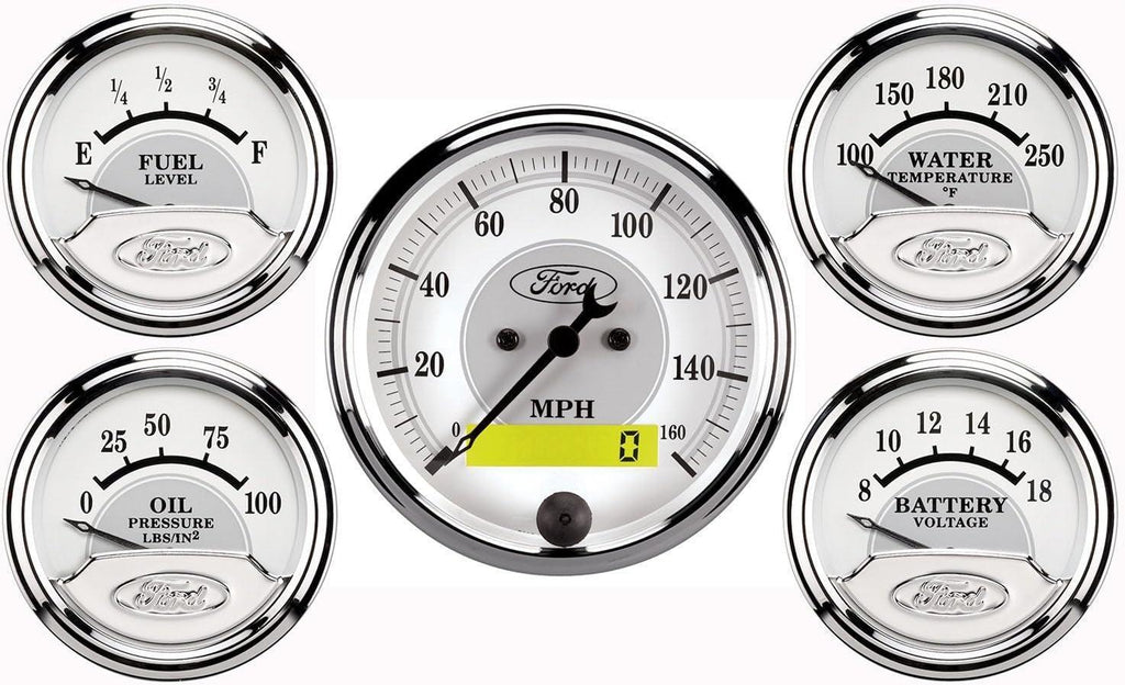 880087 Ford Racing Series 5 Gauge Set Kit Box Red, 2 1/16" and 3 3/8"