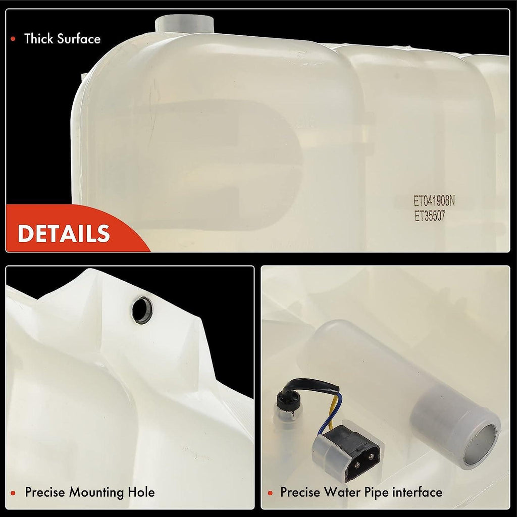 A-Premium Engine Coolant Overflow Recovery Reservoir Tank [W/Cap] Compatible with Volvo VN VN42T 1998-1999, VN VN64T 1998-1999, VNL Base 2000-2003, VNM Base 2000-2003, Replace # 1674916