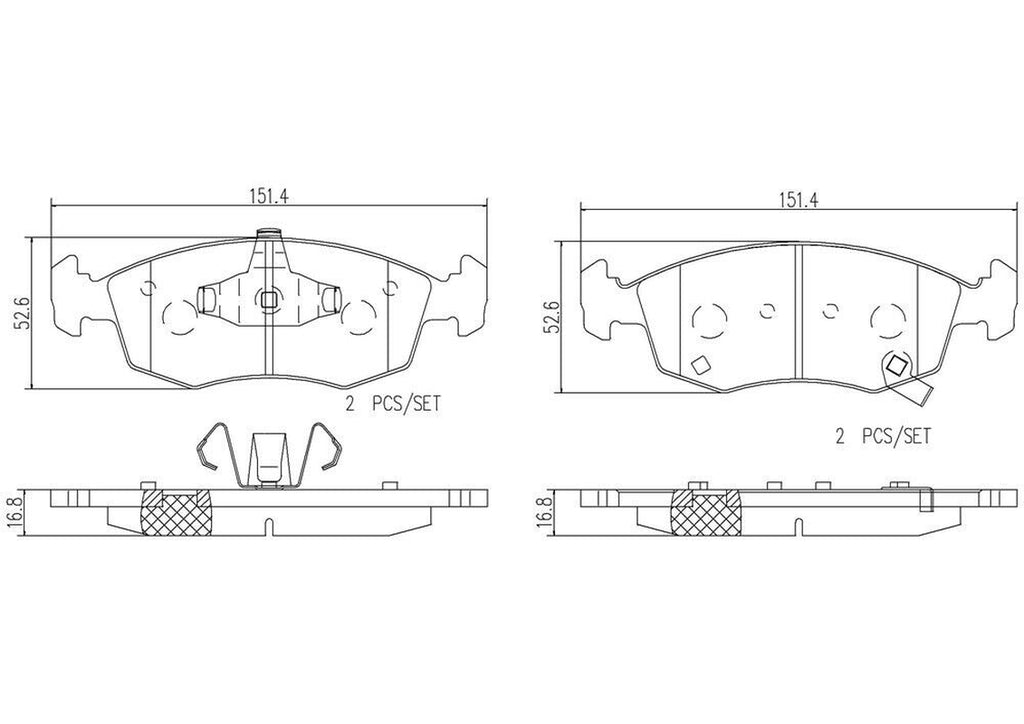 Brembo Front Disc Brake Pad Set for 12-17 500 (P23168N)