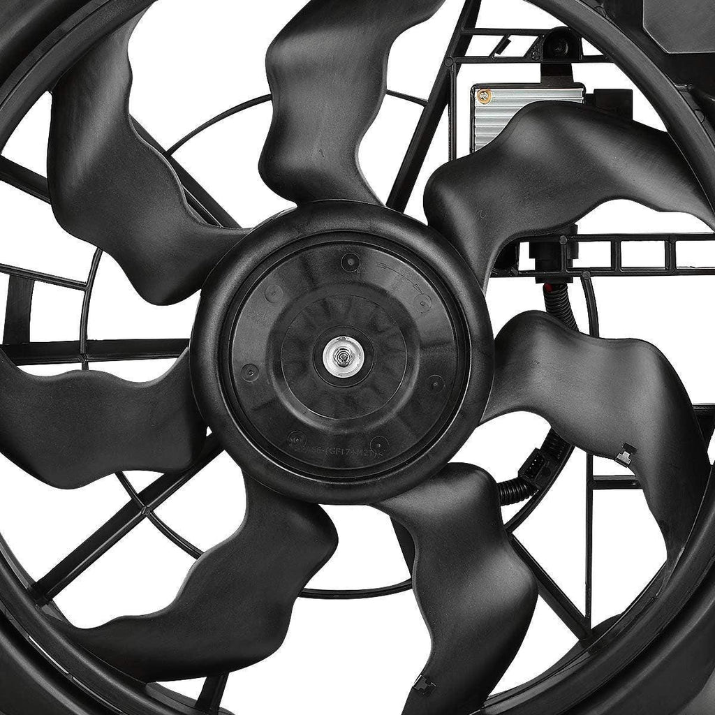 OEM-RF-00 Factory Style Radiator Cooling Fan Assembly Cooling Efficiency Improved Direct Replacement [Compatible with 16-19 Tucson],Black