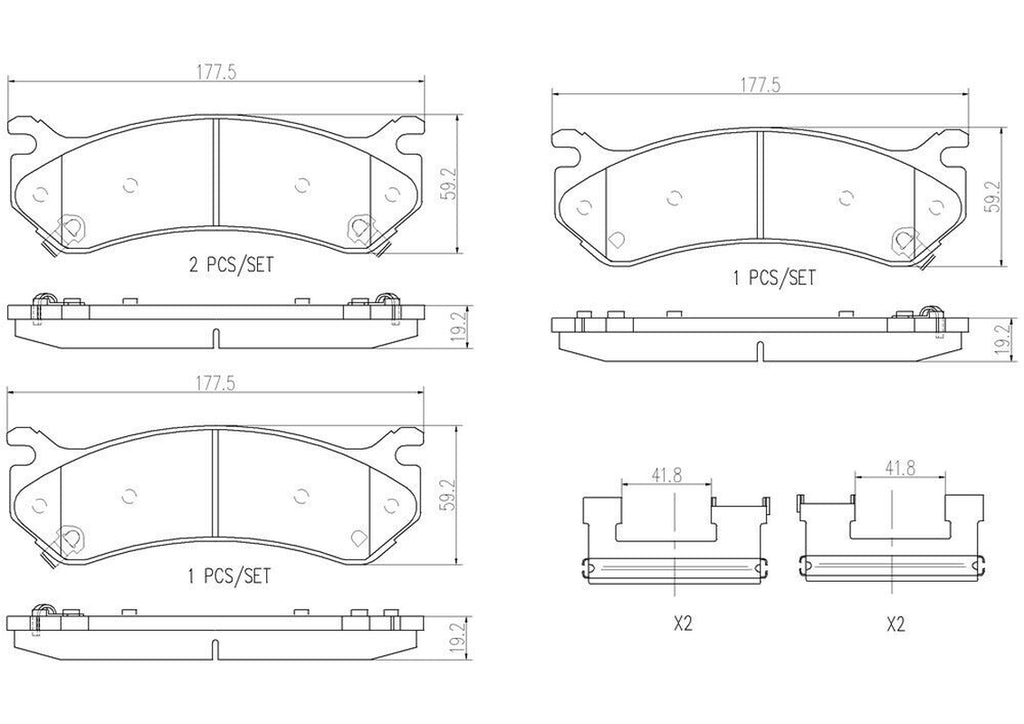 Front Disc Brake Pad Set for Suburban 2500, Yukon XL 2500+More (P10027N)