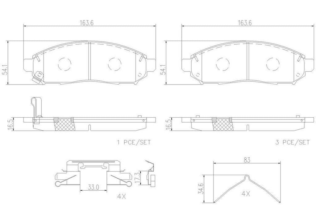 Front Disc Brake Pad Set for Frontier, Xterra, Pathfinder, Equator (P56059N)