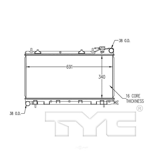 TYC 2211 Radiator Assembly