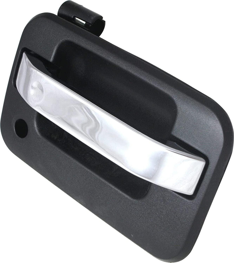 Front Exterior Door Handle Set of 2 Compatible with 2004-2015 Ford F-150, Fits 2006-2008 Lincoln Mark LT Black Bezel with Chrome Lever Driver and Passenger Side