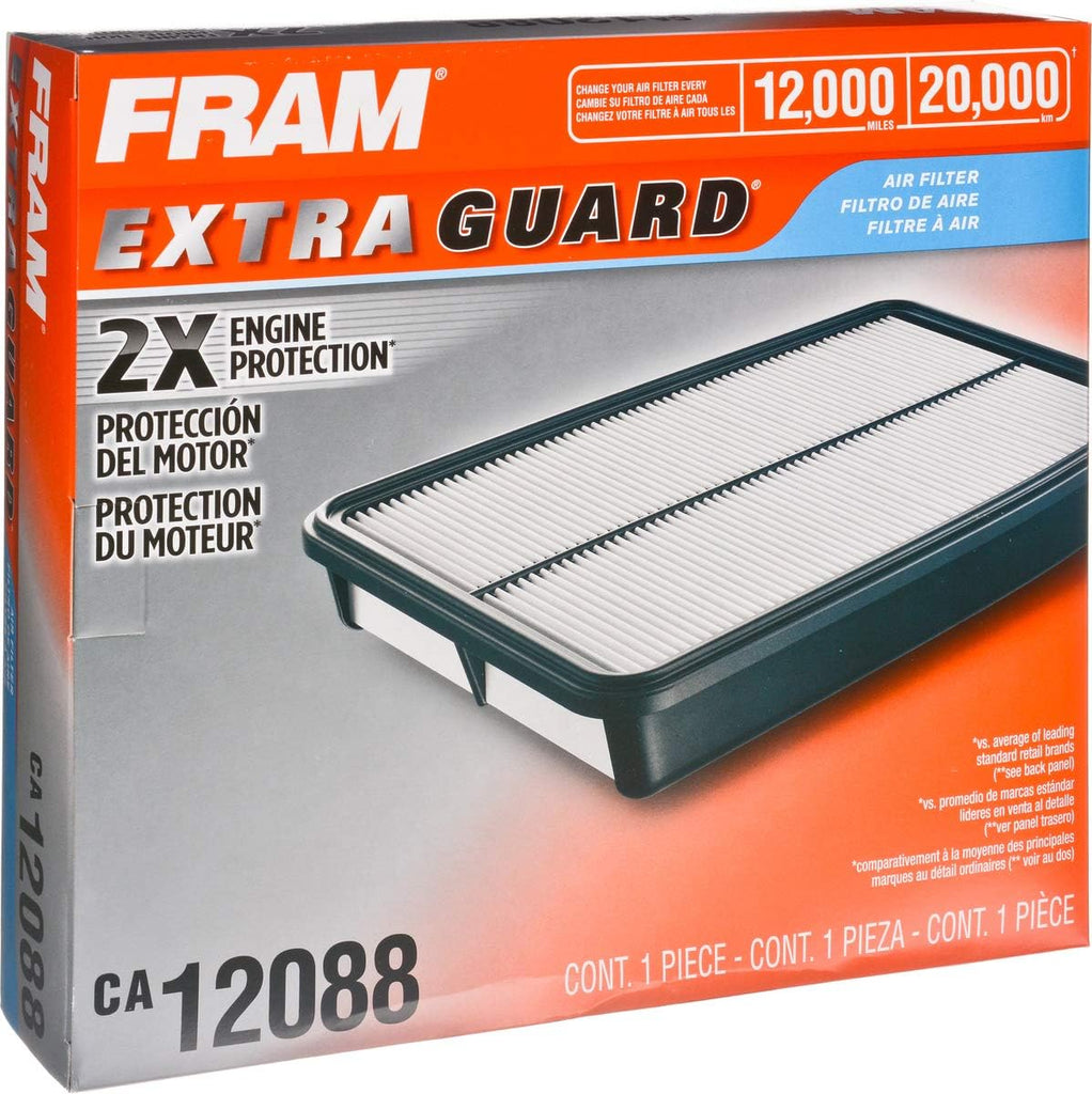 Extra Guard Rectangular Panel Engine Air Filter Replacement, Easy Install W/ Advanced Engine Protection and Optimal Performance, CA12088