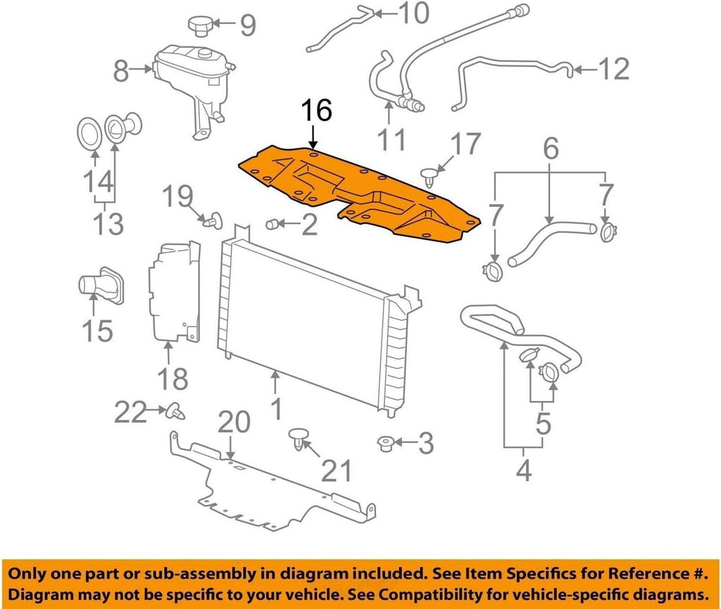 Genuine  22737376 Radiator Air Baffle, Upper